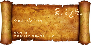 Rech Áron névjegykártya
