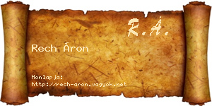Rech Áron névjegykártya